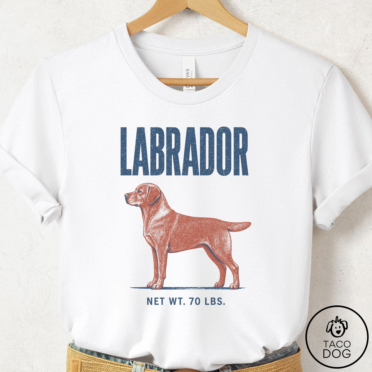 Labrador Retriever Feedsack T-Shirt White Taco-Dog
