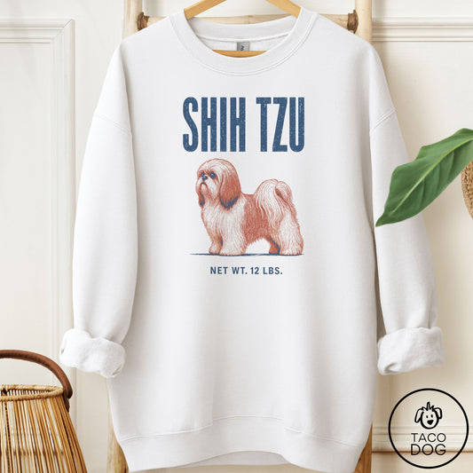 Shih Tzu Feedsack Sweatshirt White Taco-Dog