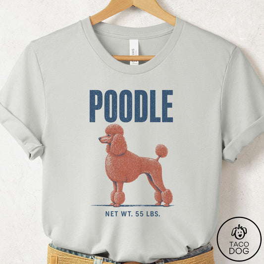 Poodle Feedsack T-Shirt Silver Taco-Dog