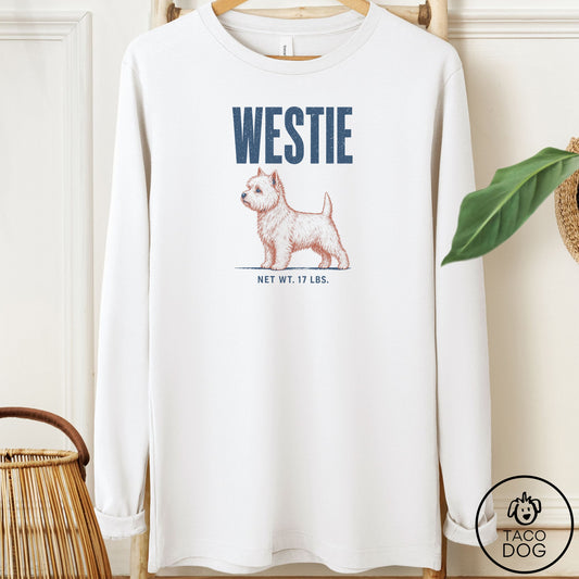 Westie Feedsack Long Sleeve Tee White Taco-Dog