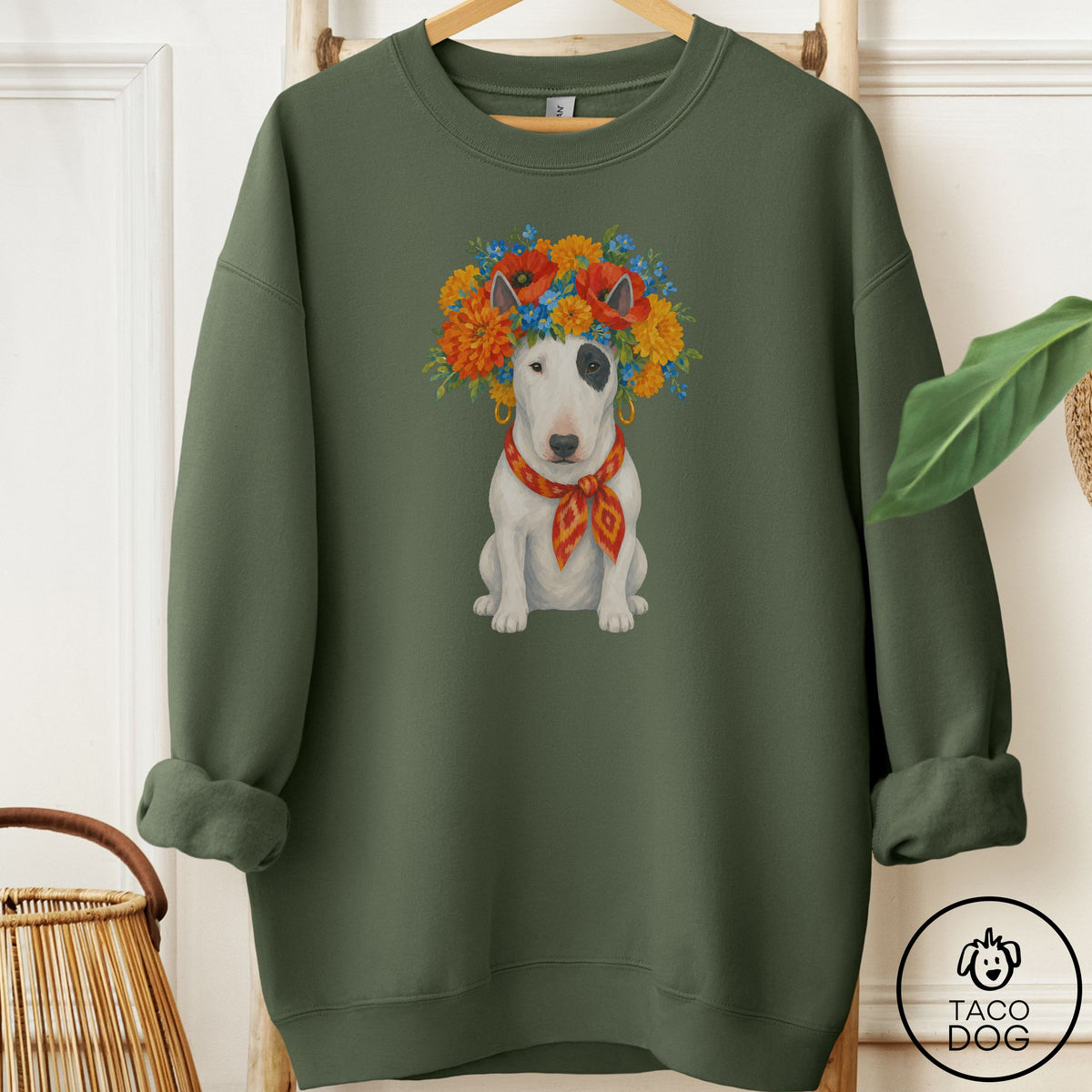 Bull Terrier Flower Crown Sweatshirt