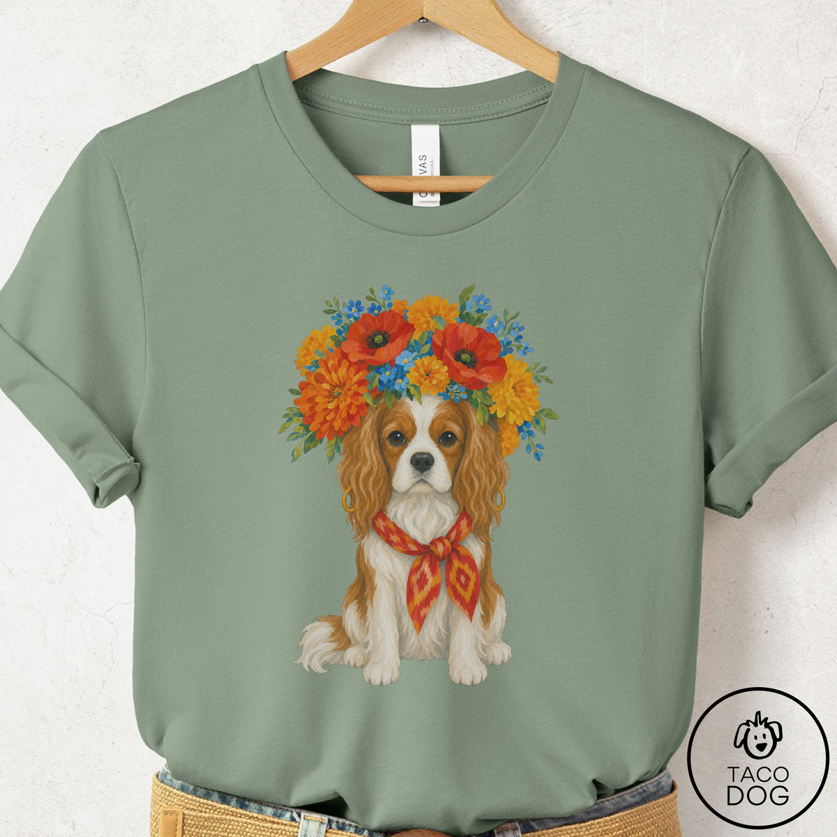 Cavalier King Charles Spaniel Flower Crown T-Shirt