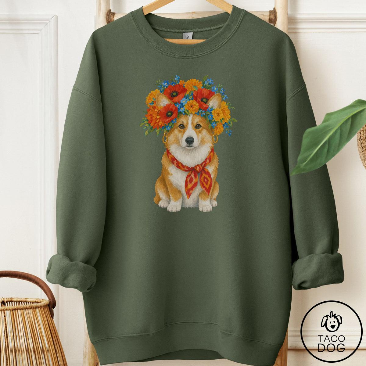 Corgi Flower Crown Sweatshirt