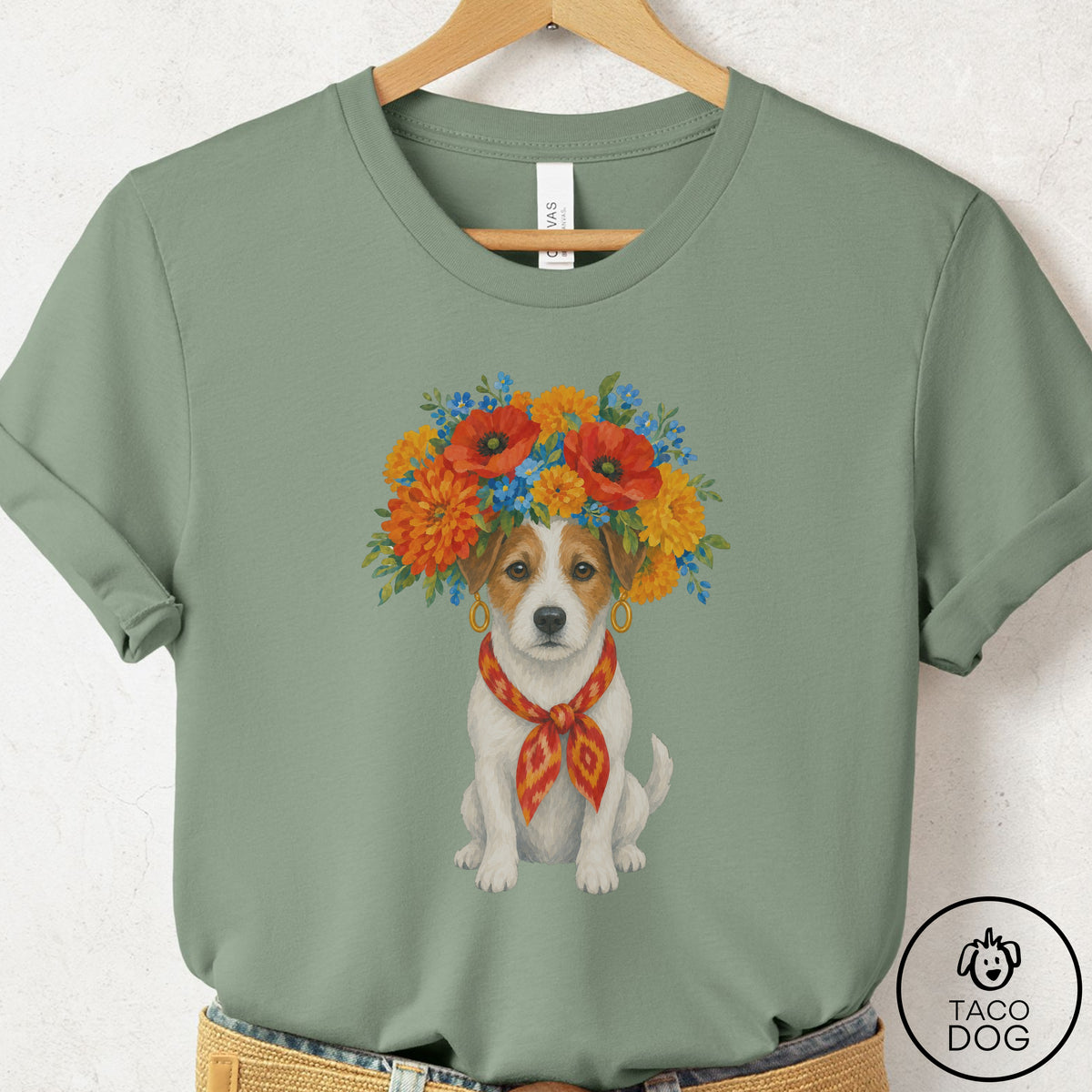 Jack Russell Flower Crown T-Shirt