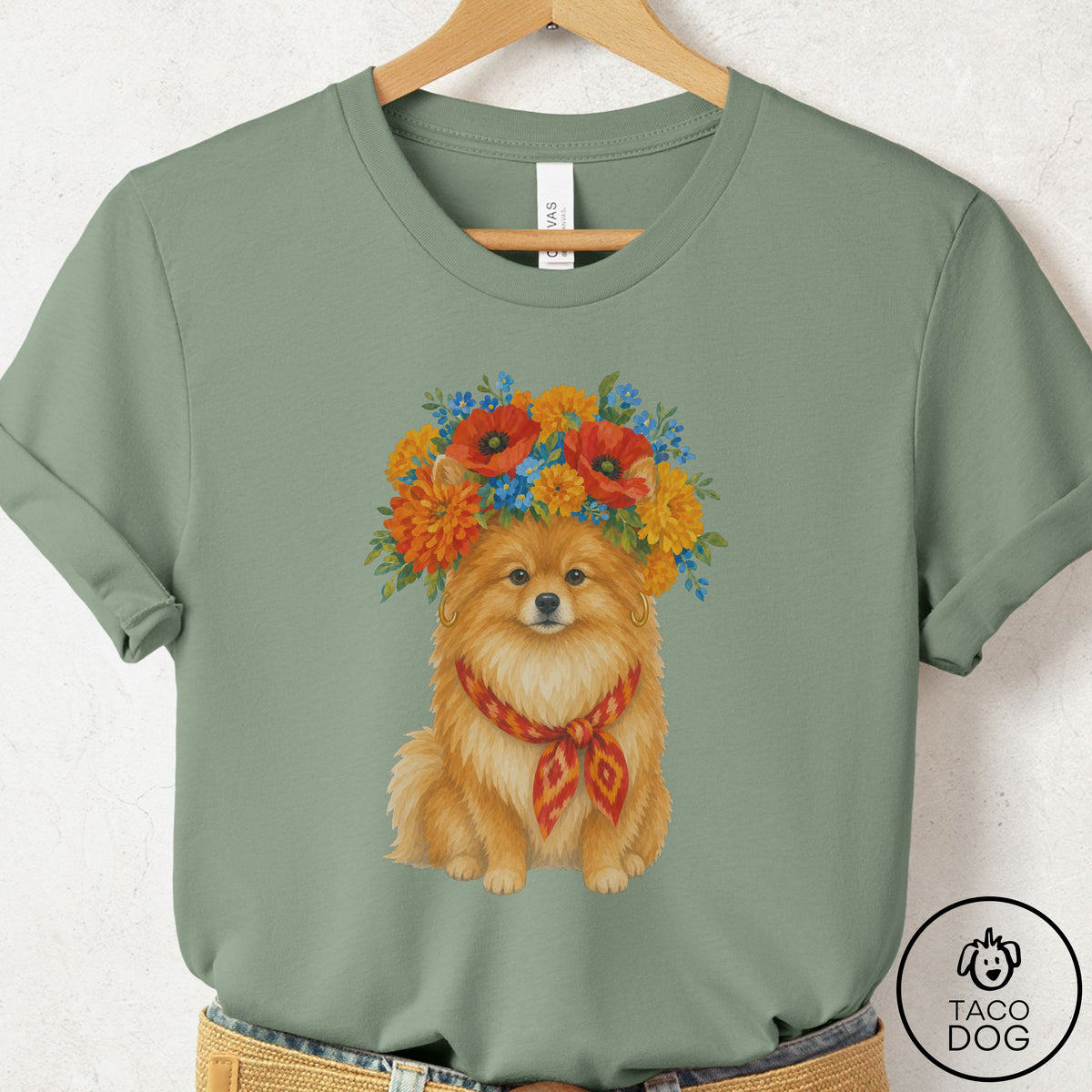 Pomeranian Flower Crown T-Shirt
