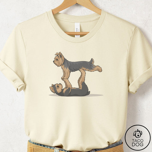 Yorkshire Terrier Yorkie Flying Feet T-Shirt Natural Taco-Dog
