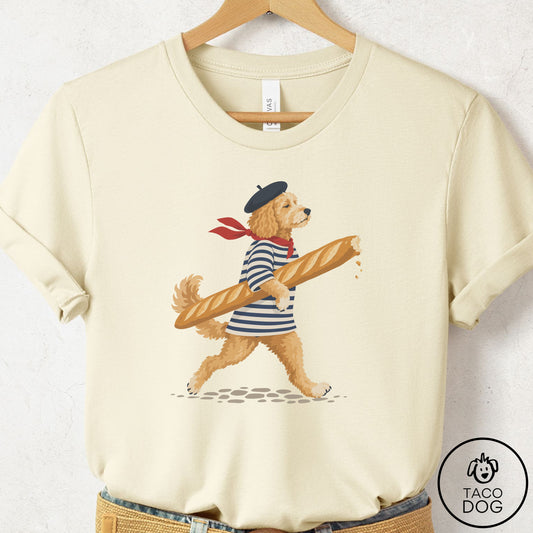 Doodle French T-Shirt Natural Taco-Dog