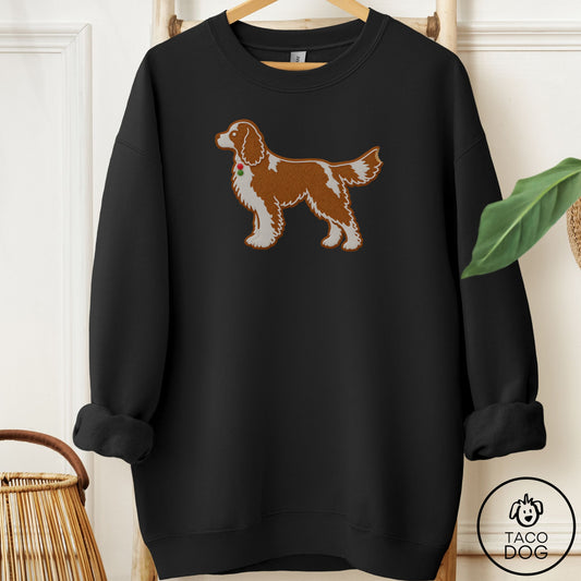 Cavalier King Charles Spaniel Gingerbread Sweatshirt Black Taco-Dog