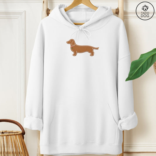 Dachshund Gingerbread Hoodie White Taco-Dog