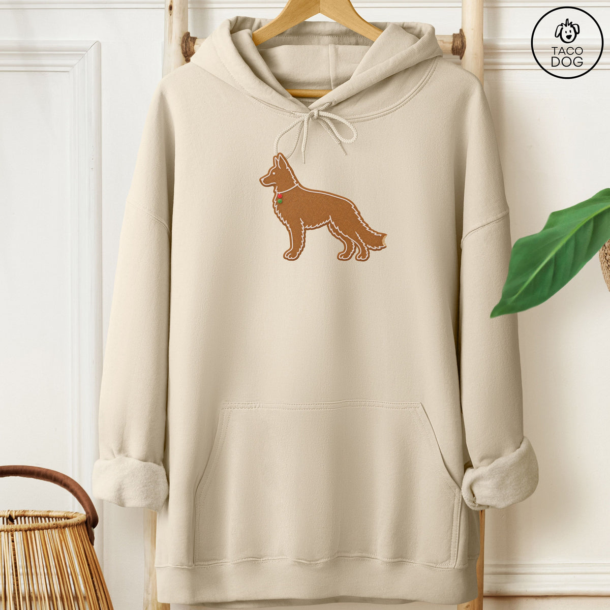 German Shepherd Gingerbread Hoodie Sand Taco-Dog