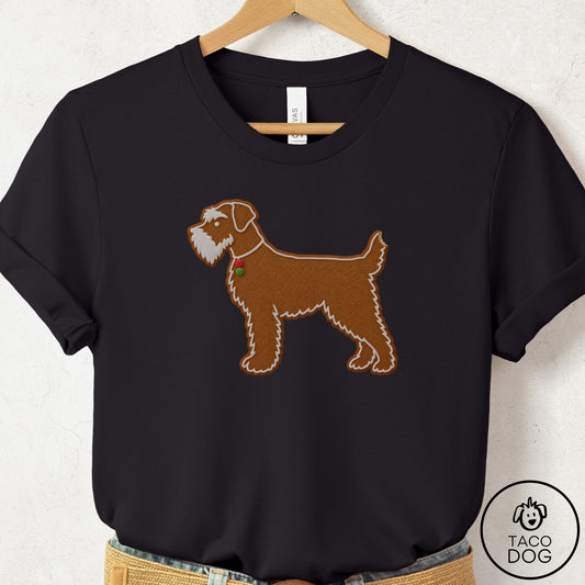 Schnauzer Gingerbread T-Shirt Black Taco-Dog