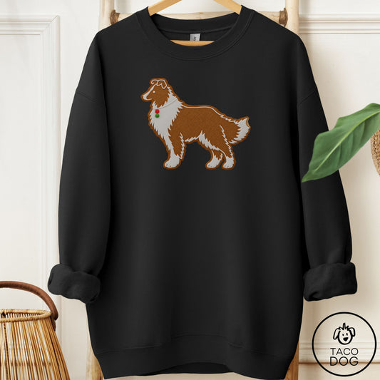 Shetland Sheepdog Gingerbread Sweatshirt Black Taco-Dog
