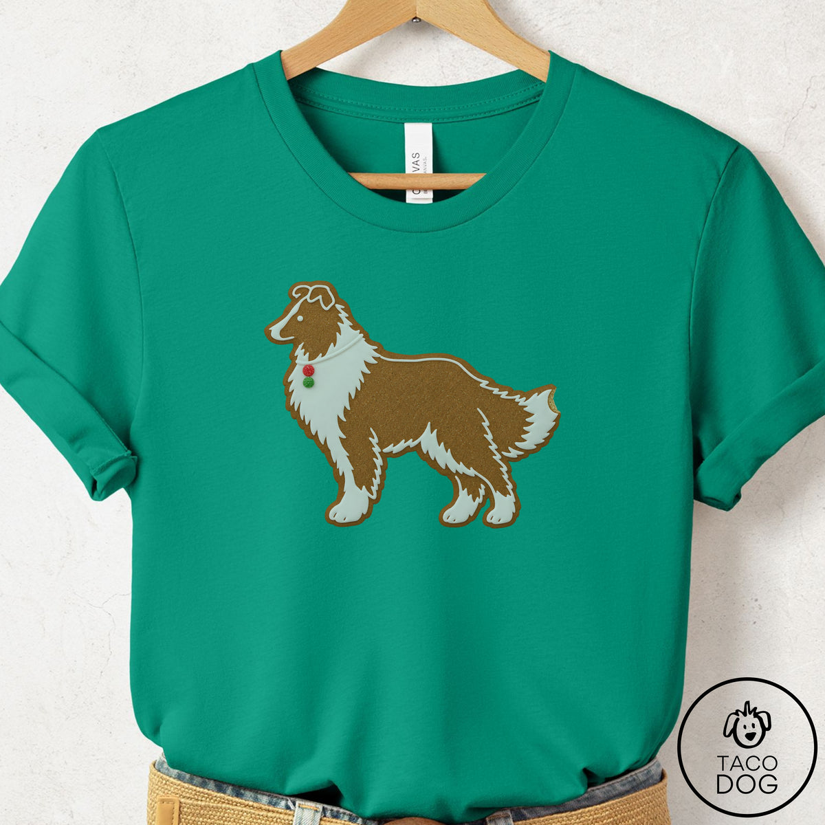 Shetland Sheepdog Gingerbread T-Shirt Kelly Taco-Dog
