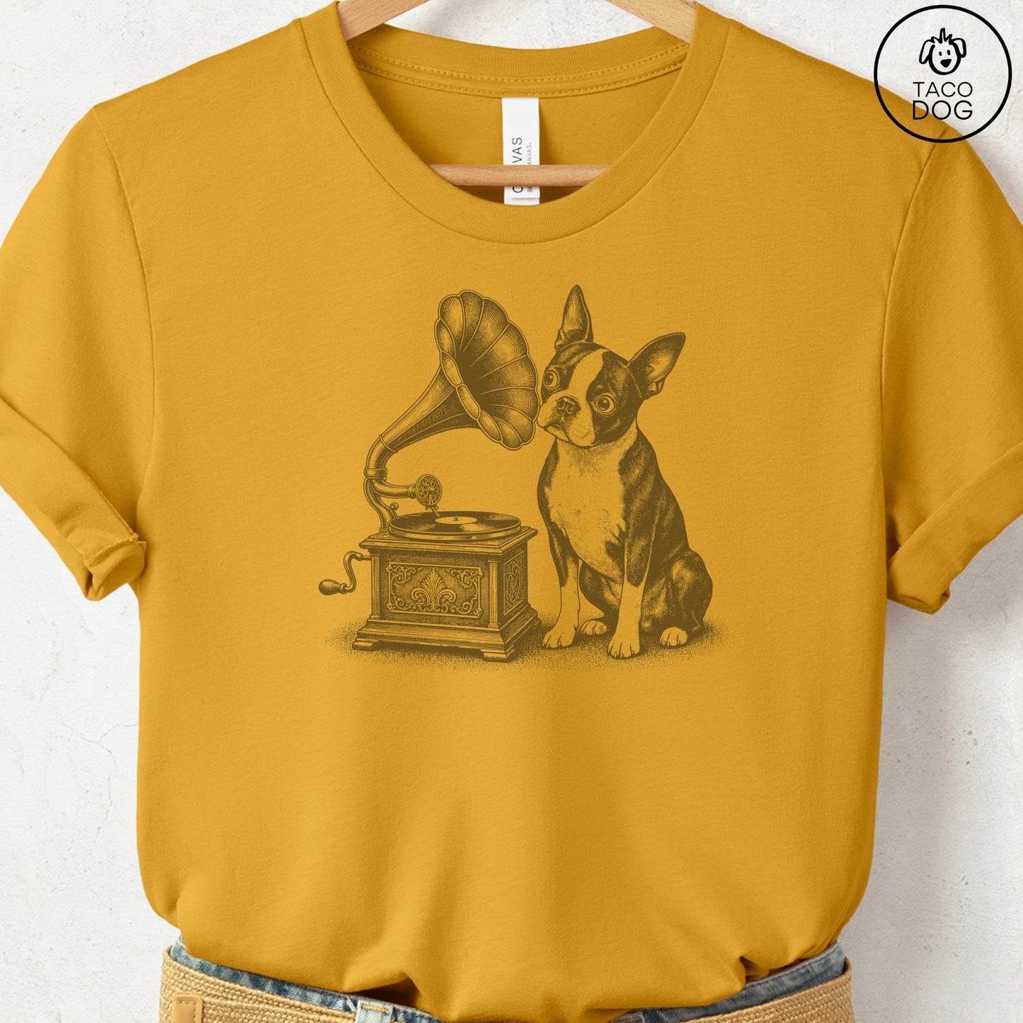 Boston Terrier Gramophone T-Shirt