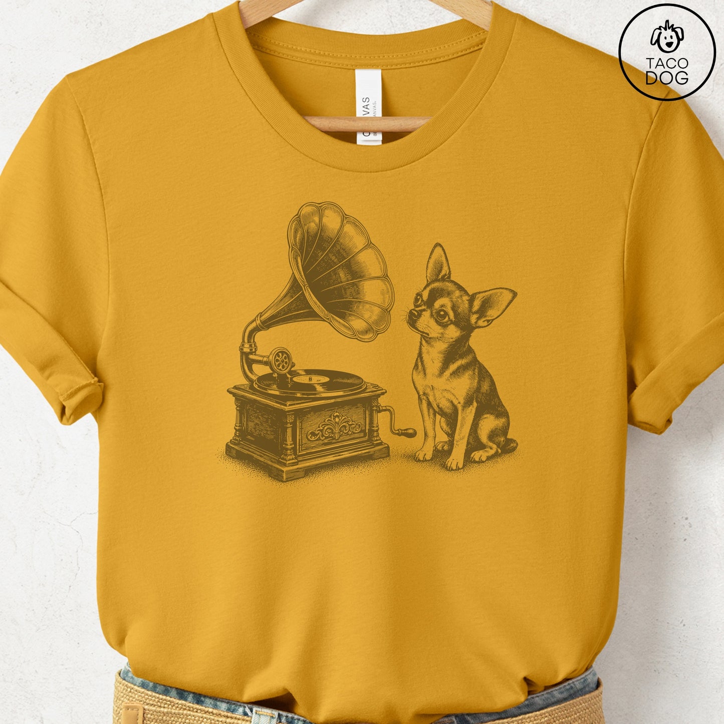 Chihuahua Gramophone T-Shirt