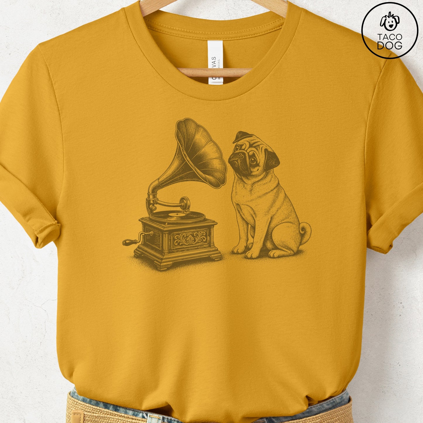 Pug Gramophone T-Shirt