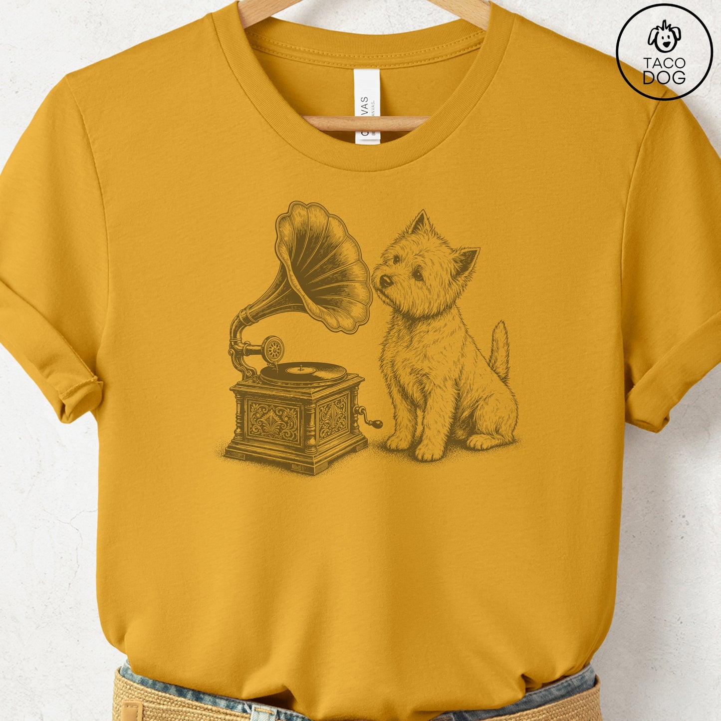 Westie Gramophone T-Shirt