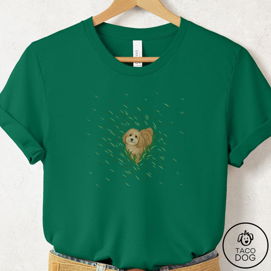 Doodle Green Grass T-Shirt Evergreen Taco-Dog