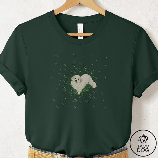 Great Pyrenees Green Grass T-Shirt Forest Taco-Dog