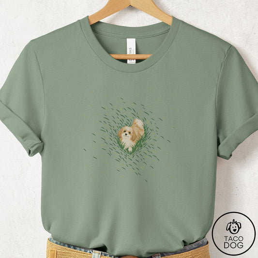 Havanese Green Grass T-Shirt Sage Taco-Dog