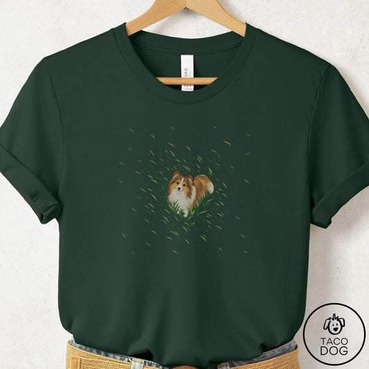 Shetland Sheepdog Green Grass T-Shirt Forest Taco-Dog