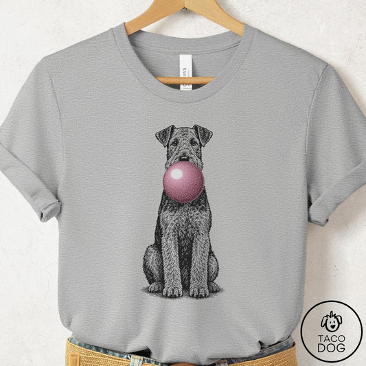 Airedale Gum Bubblegum T-Shirt Athletic Heather Taco-Dog