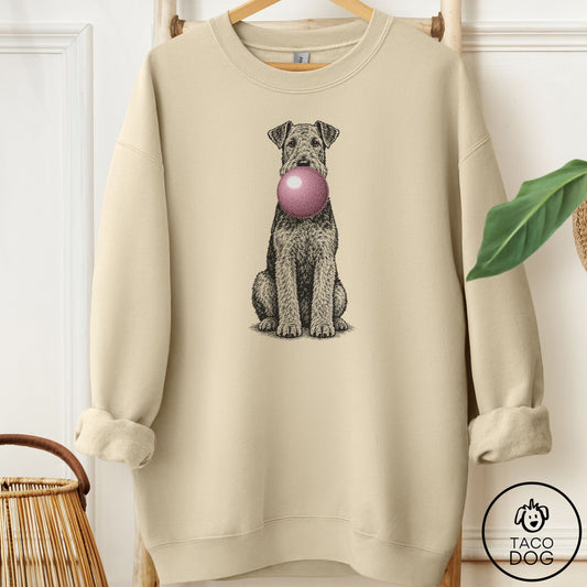 Airedale Gum Bubblegum Sweatshirt Sand Taco-Dog