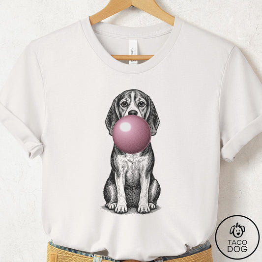 Beagle Gum Bubblegum T-Shirt Vintage White Taco-Dog