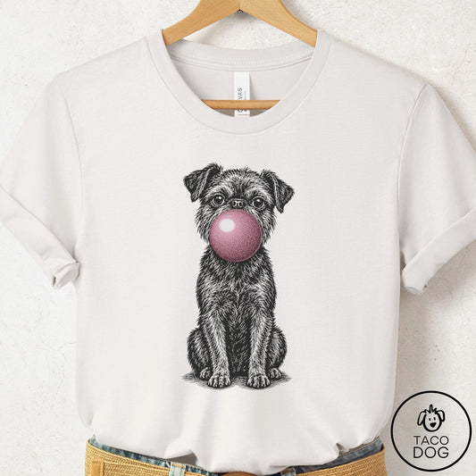 Brussels Griffon Gum Bubblegum T-Shirt Vintage White Taco-Dog