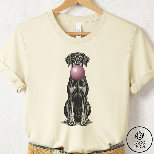 Doberman Gum Bubblegum T-Shirt Natural Taco-Dog