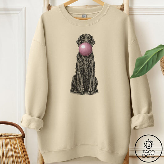 Flat-Coated Retriever Gum Bubblegum Sweatshirt Sand Taco-Dog