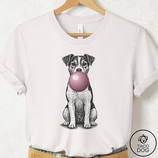 Jack Russell Gum Bubblegum T-Shirt Vintage White Taco-Dog