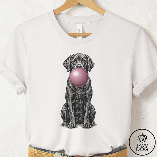 Labrador Retriever Gum Bubblegum T-Shirt Vintage White Taco-Dog