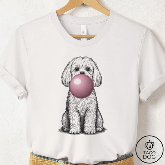 Maltese Gum Bubblegum T-Shirt Vintage White Taco-Dog