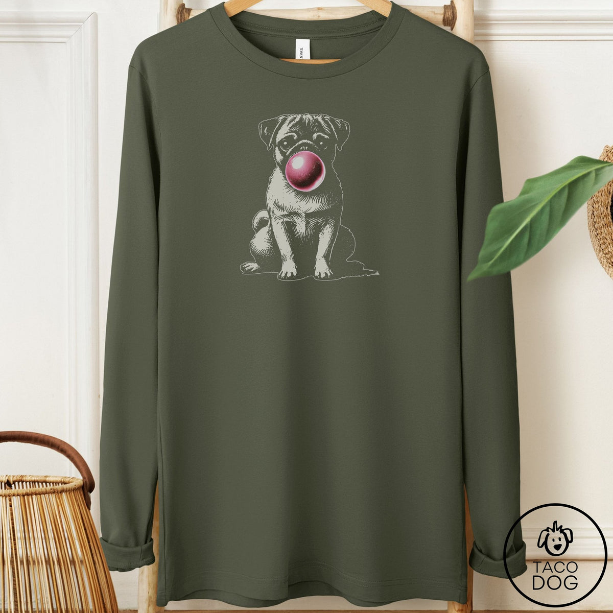 Pug Gum Long Sleeve Tee
