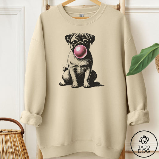 Pug Gum Sweatshirt Sand Taco-Dog