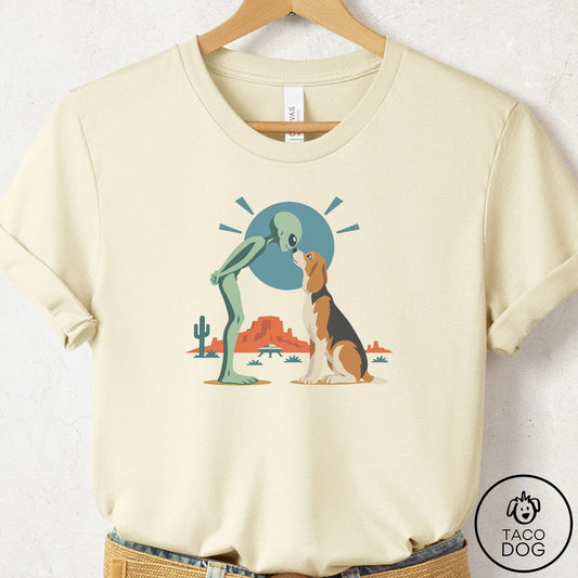 Beagle Hello Neighbor T-Shirt Natural Taco-Dog