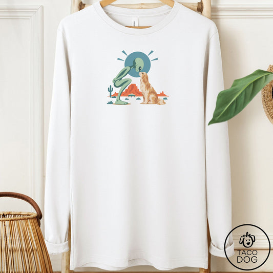 Havanese Hello Neighbor Long Sleeve Tee White Taco-Dog