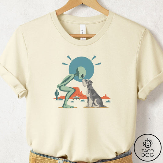 Schnauzer Hello Neighbor T-Shirt Natural Taco-Dog