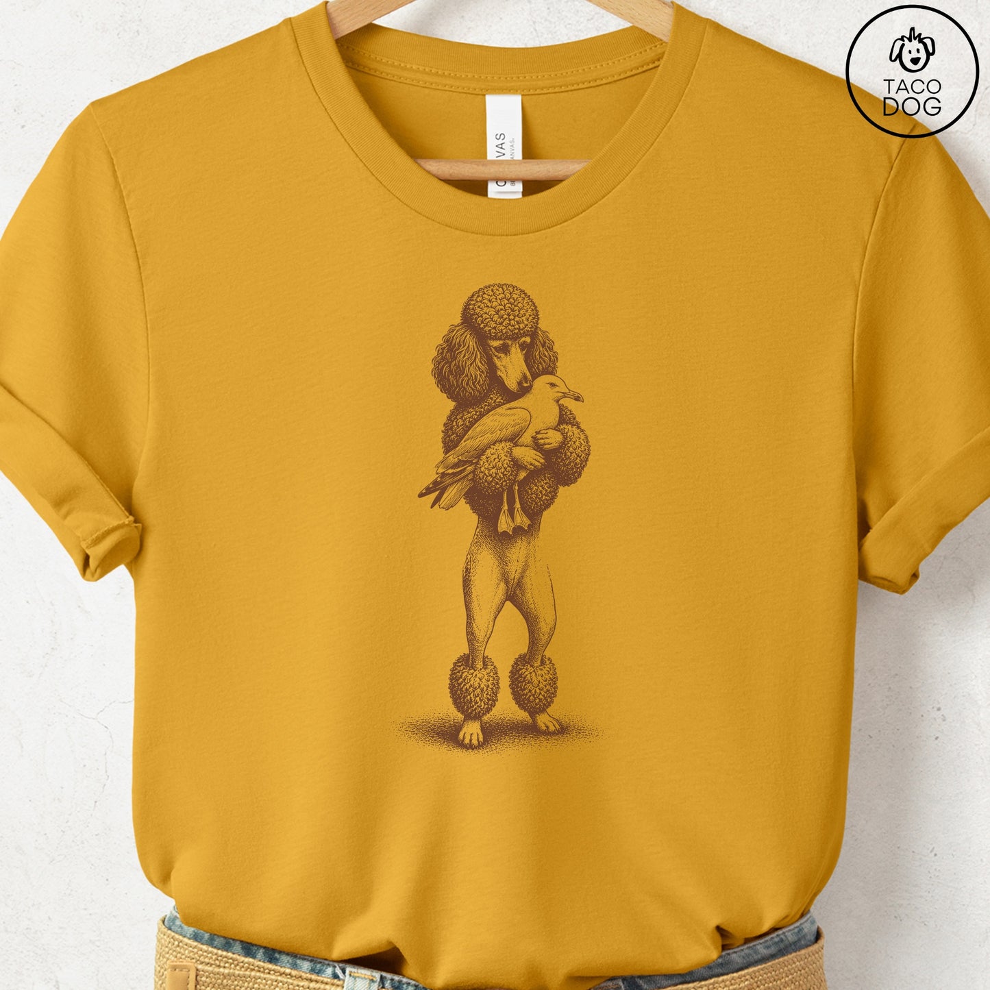Poodle Hug T-Shirt Mustard Taco-Dog