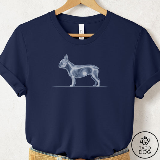 French Bulldog Frenchie Inventory T-Shirt Navy Taco-Dog