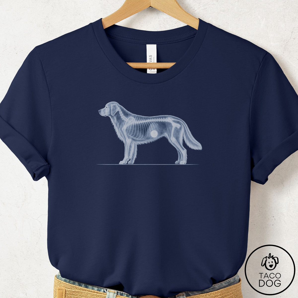 Golden Retriever Inventory T-Shirt Navy Taco-Dog