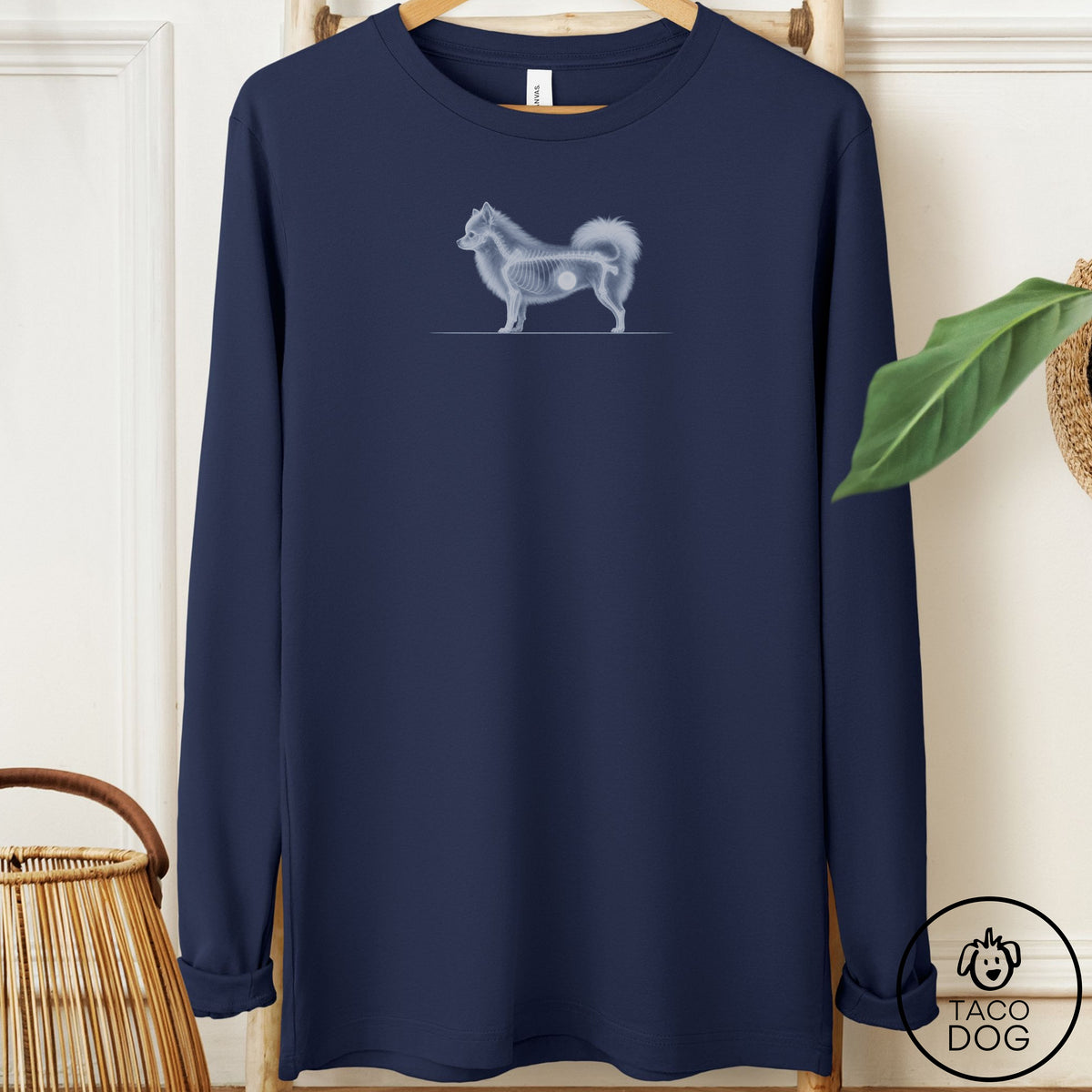 Pomeranian Inventory Long Sleeve Tee Navy Taco-Dog