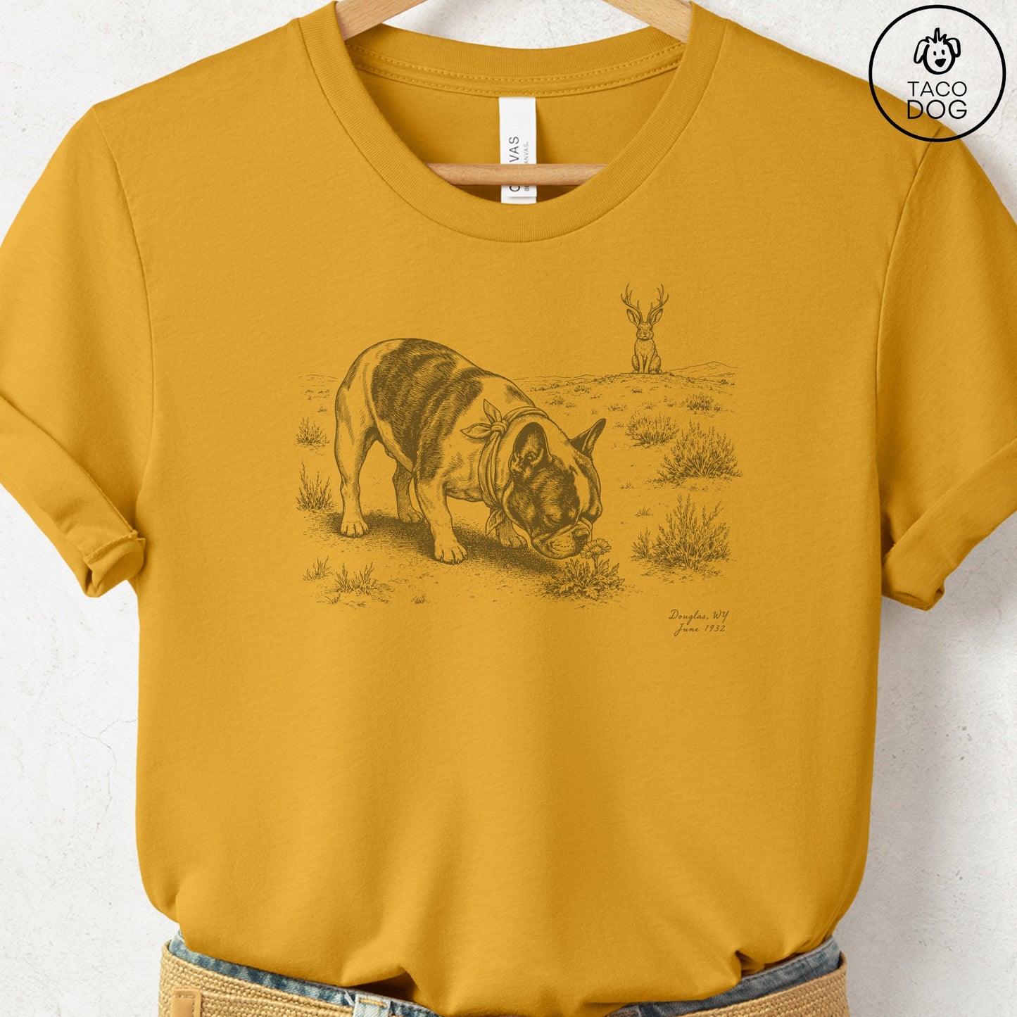 French Bulldog Frenchie Jackalope T-Shirt