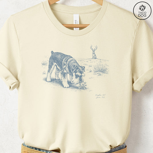 Schnauzer Jackalope T-Shirt Natural Taco-Dog