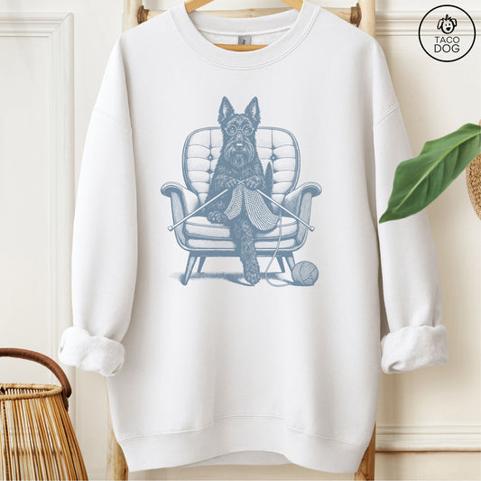 Scottie Knitting Sweatshirt White Taco-Dog