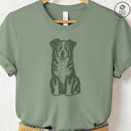 Australian Shepherd Ladybug T-Shirt Sage Taco-Dog