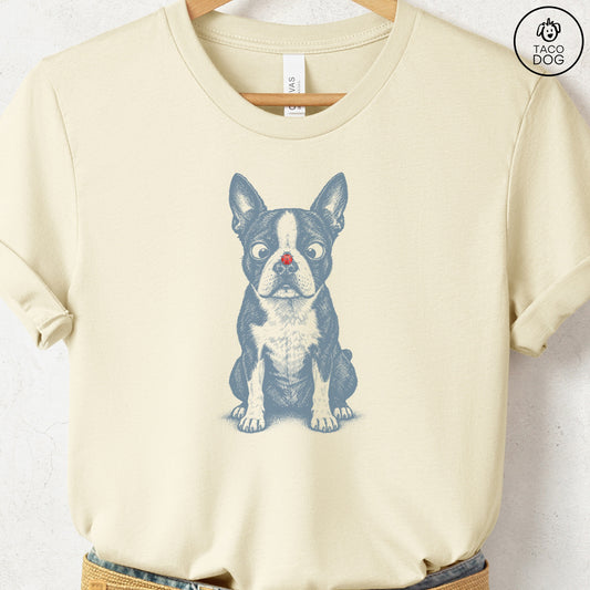 Boston Terrier Ladybug T-Shirt Natural Taco-Dog