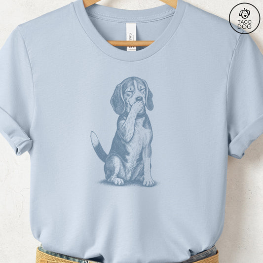 Beagle Laughing T-Shirt Light Blue Taco-Dog