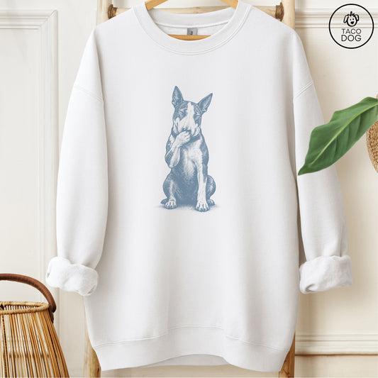 Bull Terrier Laughing Sweatshirt White Taco-Dog
